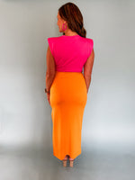 Mexico Midi Dress - Hot Pink/Orange