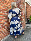 Norah Navy Floral Midi Dress | Curvy