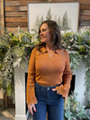 Scalloped Detail Top - Rust