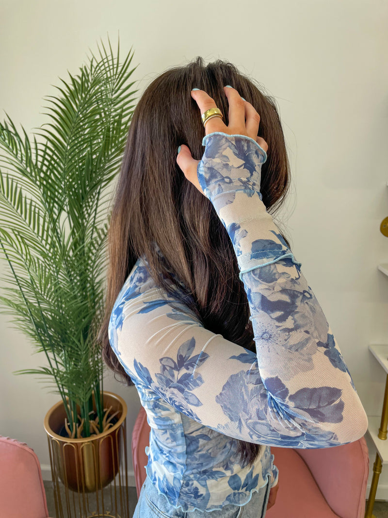 Fantasy Floral Sheer Long Sleeve
