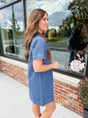 Denim & Suede Shirt Dress