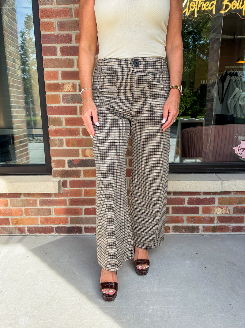 Holly Houndstooth Straight Leg Pants