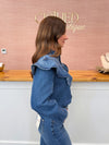 Denim Ruffle Long Sleeve
