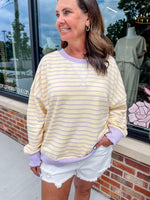 Sheila Striped Terry Top - Yellow/Lavender