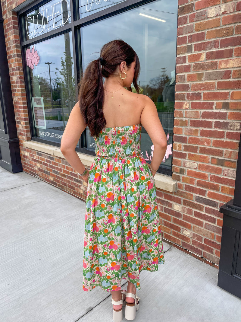 Marigold Floral Midi Dress