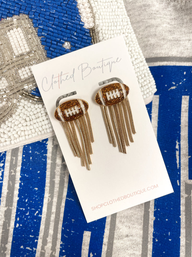 Football Tassel Earrings