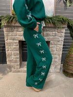 Ribbon Lounge Pants - Hunter Green