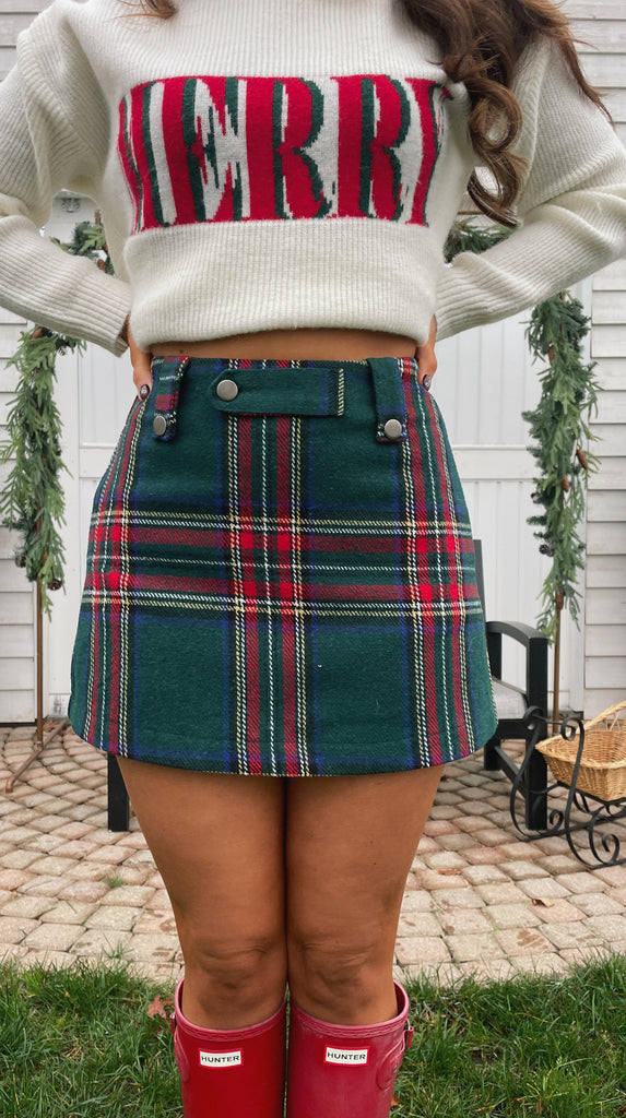 Christmas Plaid Skort