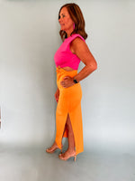 Mexico Midi Dress - Hot Pink/Orange