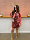 Jenna Floral Jacquard Cardigan - Mauve