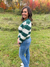 Vintage Schoolgirl Sweater - Cream/Green