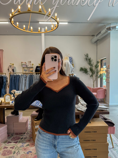Taylor Toffee Trim Long Sleeve
