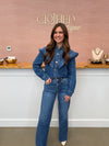 Denim Ruffle Long Sleeve