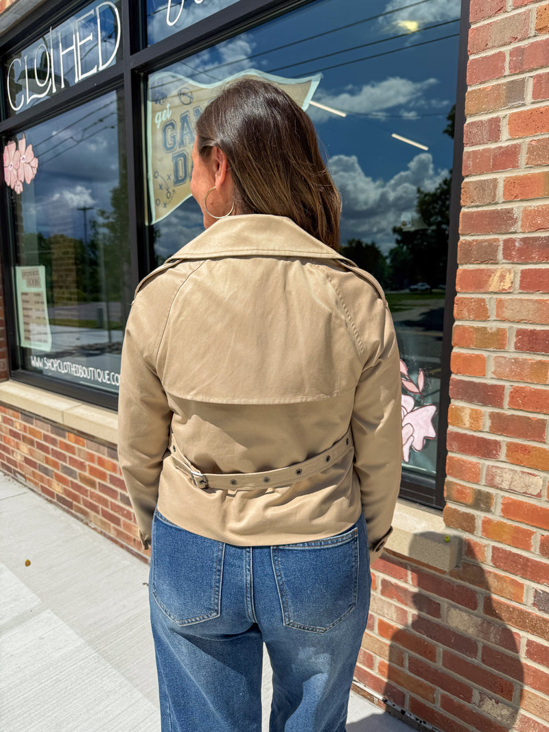 Casey Cropped Belted Trench