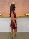 Valerie Vegan Leather Dress - Wine