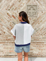 Cali Colorblock Pullover - Grey/Navy