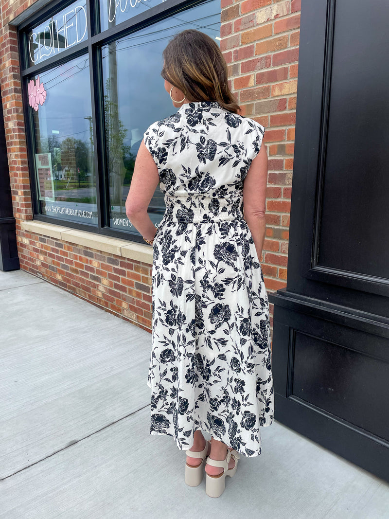 Finley Floral Zip Up Midi Dress
