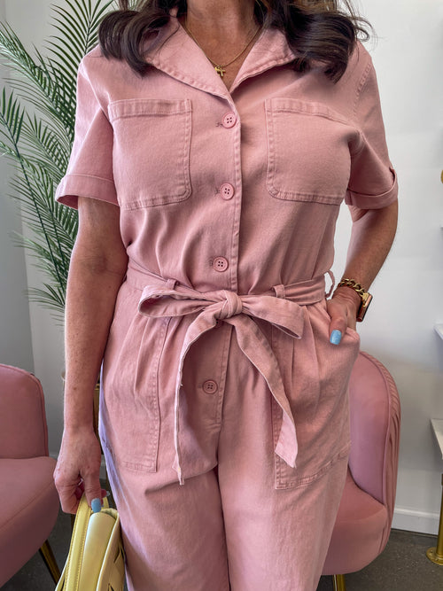 Dusty Pink Utility Jumpsuit