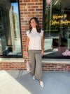 Oat Mock Neck Short Sleeve Top