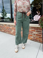 Cami Corduroy Barrel Pants - Olive