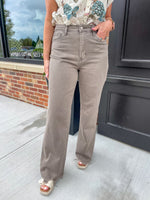 Smoky Olive 90's Vintage Flare Denim
