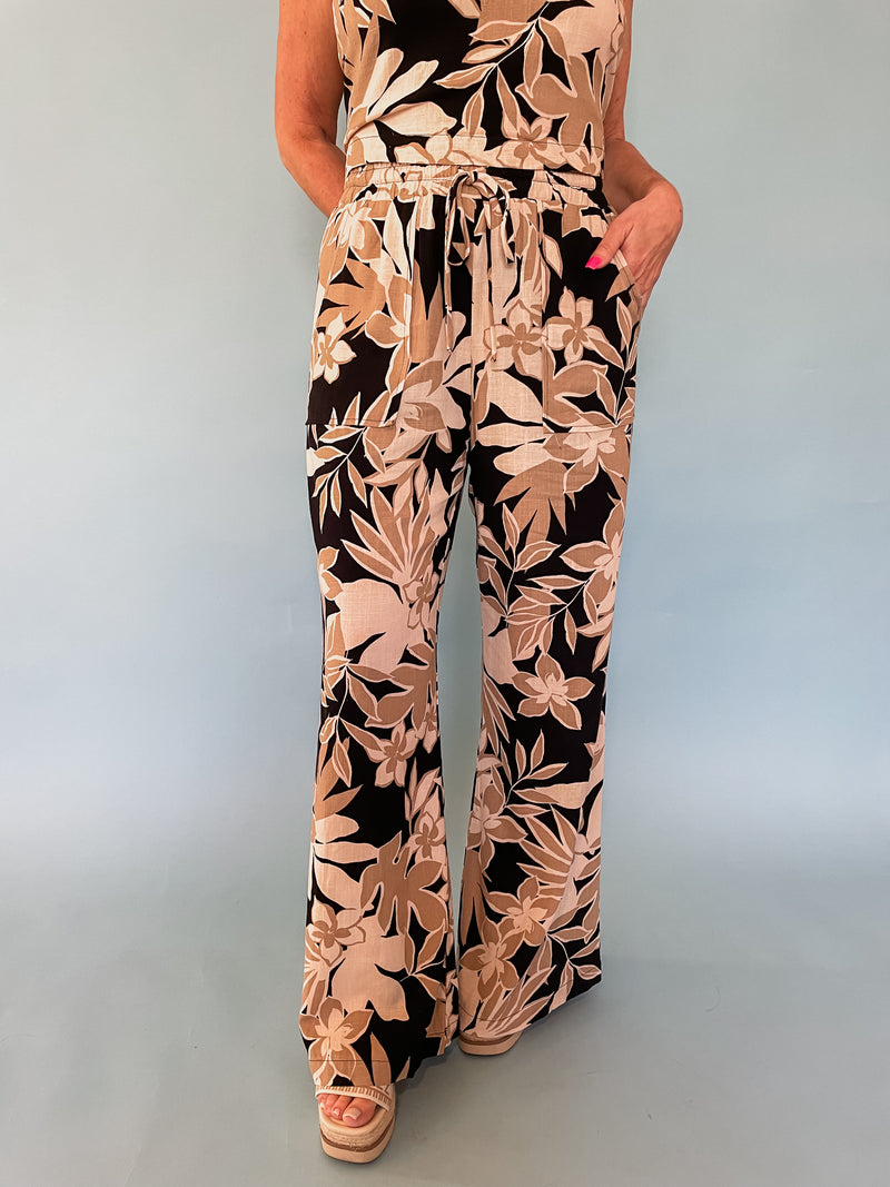 Faye Neutral Floral Pants