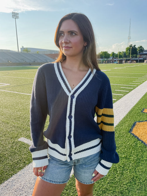 The Big House Retro Varsity Cardigan