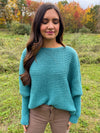 Teal Boat Neck Sweater