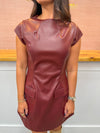 Valerie Vegan Leather Dress - Wine