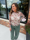 Callie Floral Sheer Top - Cream