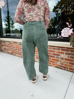 Cami Corduroy Barrel Pants - Olive
