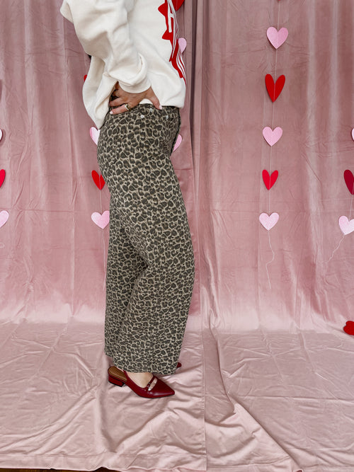 Wide Leg Leopard Pants