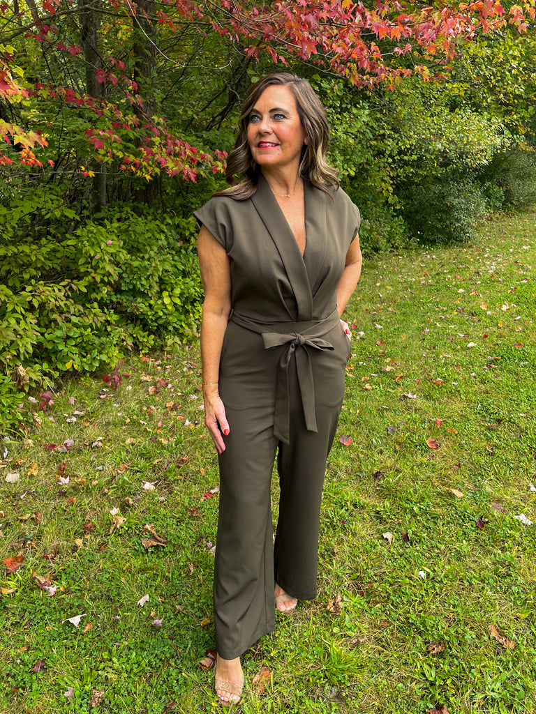 Olive Belted Jumpsuit