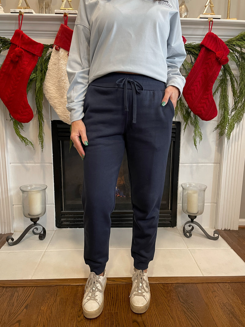 Fleece French Terry Pants - Navy