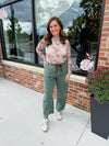 Callie Floral Sheer Top - Cream