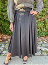 Ava A-Line Midi Skirt - Black