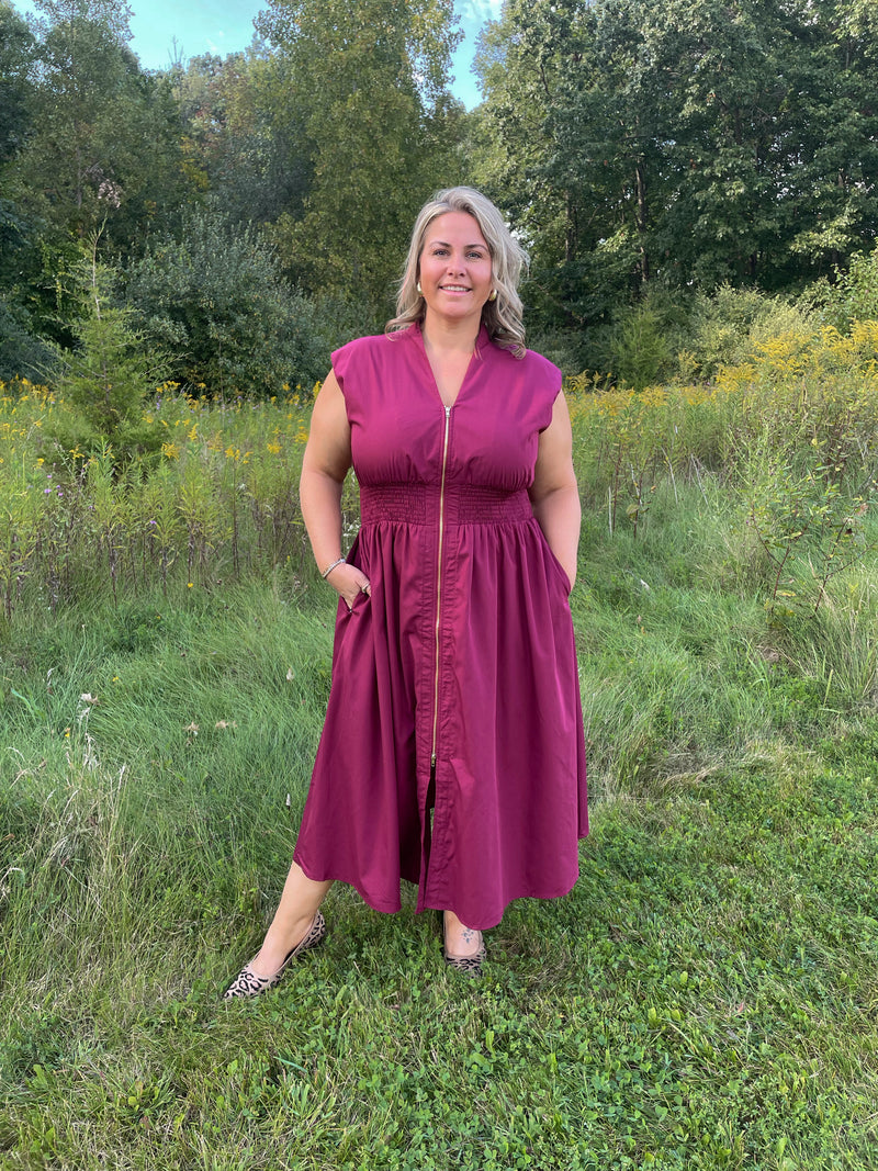 Merlot Midi Dress | Curvy