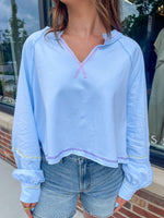 Courtney Stitched Cropped Pullover