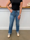 Delicate Gleam Mid Rise Cuffed Denim