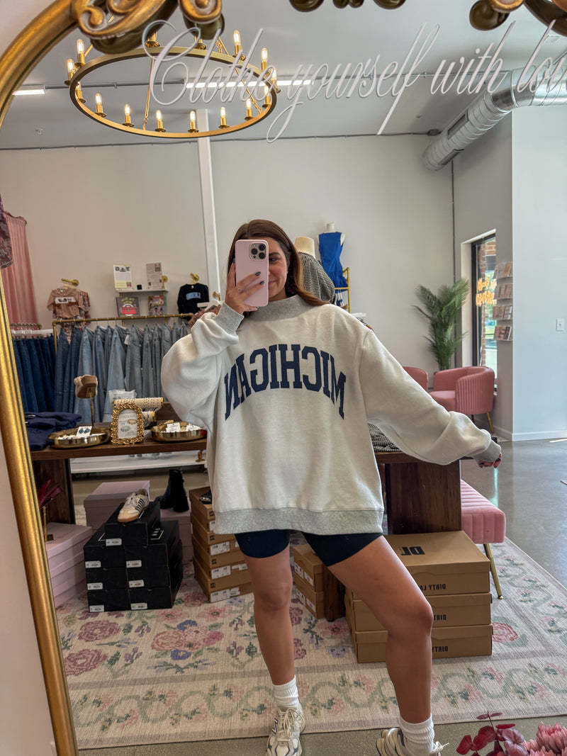 Reversible Mock Sweatshirt - Go Blue/Michigan
