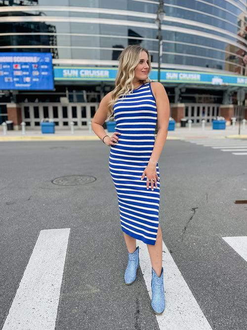 Motor City Striped Midi Dress