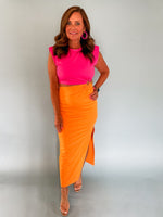 Mexico Midi Dress - Hot Pink/Orange