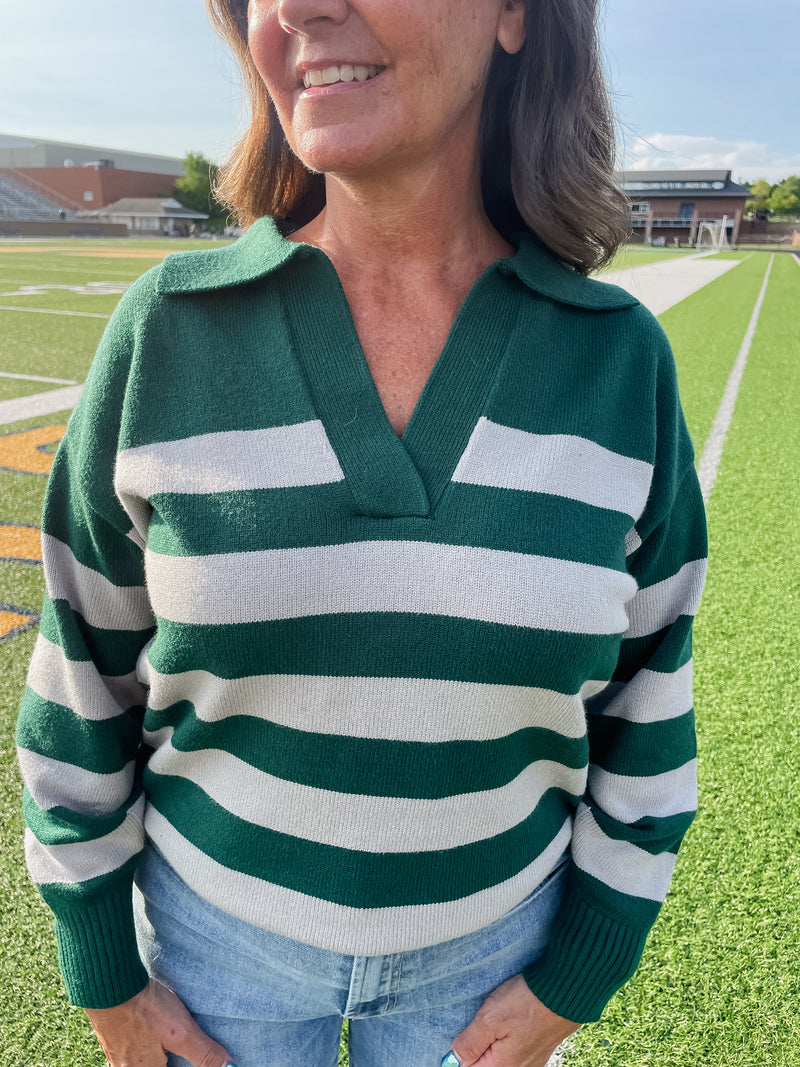 MSU Varsity Stripe Sweater