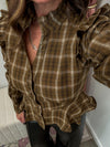 Peyton Plaid Peplum Shirt