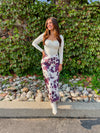 Cow Print Midi Skirt - Ivory
