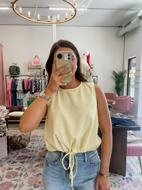 Lana Linen Tank - Creamy Yellow
