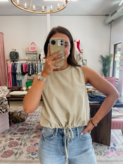 Lana Linen Tank - Taupe