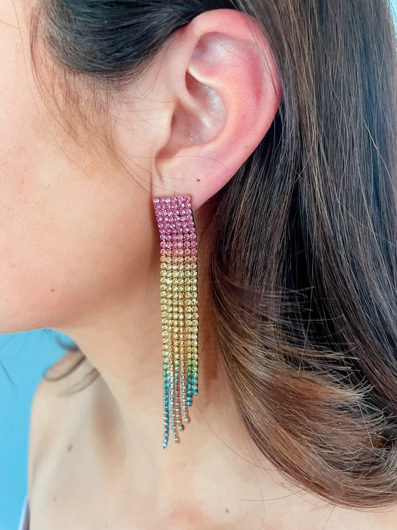 Shimmer Multi-Colored Drop Earrings