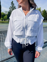 To and From White Zip Up