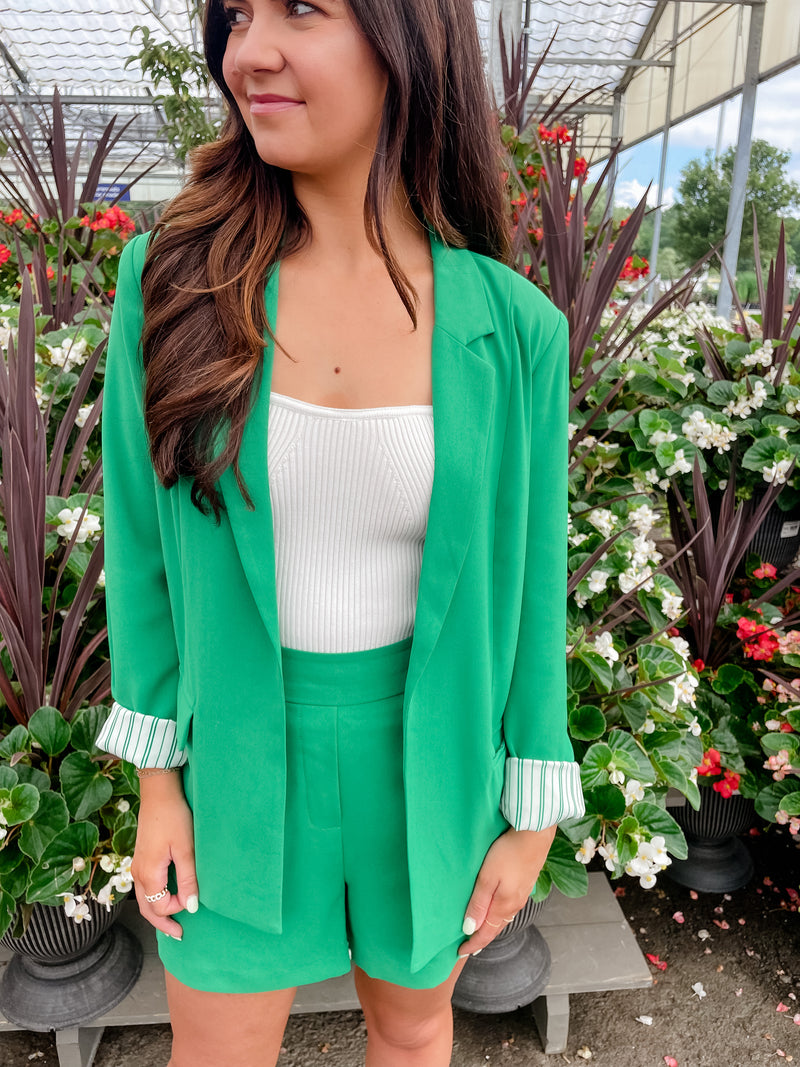 Botanical Blazer - Kelly Green